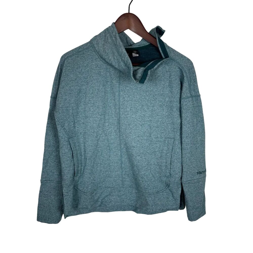 Marmot Mock Neck Teal Green Long Sleeve Pullover Women's Small